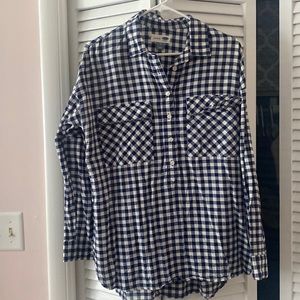 Boyfriend Fit Checkered Button Down